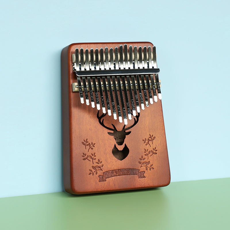 (當日出貨)姆指琴 原木拇指琴 手指鋼琴 kalimba 樂器 17音 卡林巴琴 桃花芯木 非洲樂器 音樂(A189)-規格圖8