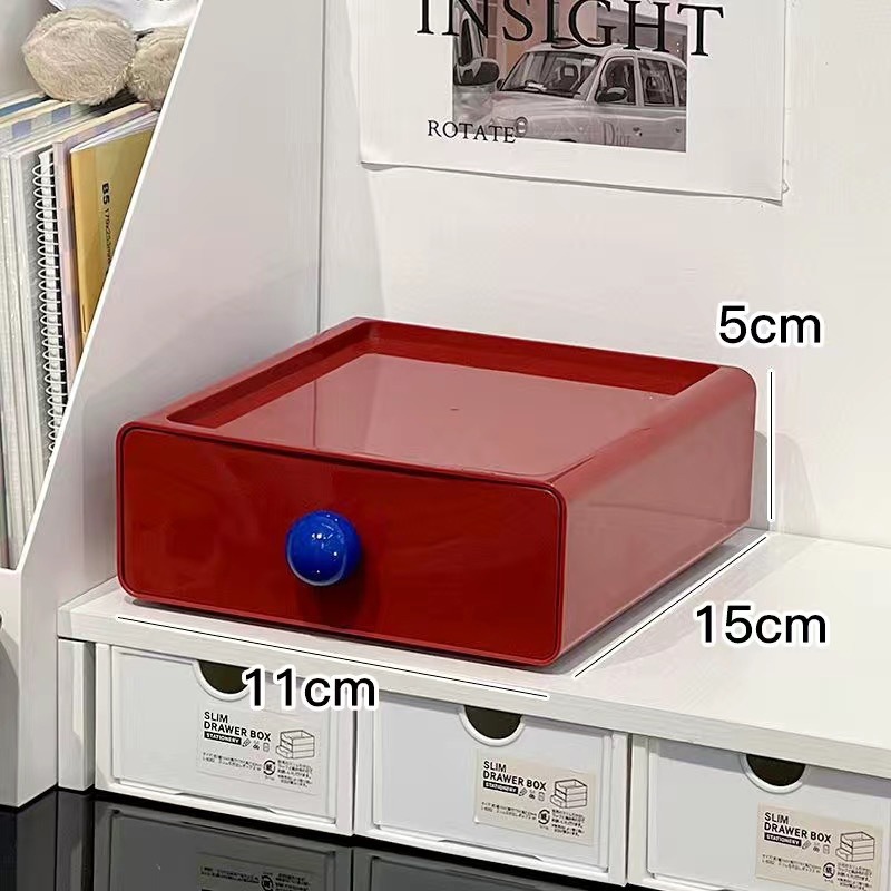 (當日出貨) NG品 彩色多巴胺抽屜收納盒 多層收納 桌面收納盒 疊層收納盒 文具收納 收納盒 糖果色(A195)-規格圖7