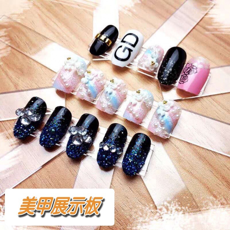 (當日出貨)美甲壓克力展示板 甲片 美甲 美甲壓克力 美甲展示條 甲片展示條 美甲作品展示(A208)-細節圖3