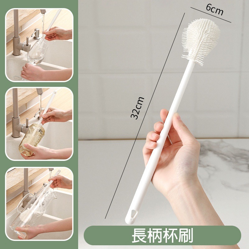 (當日出貨)矽膠杯刷 奶瓶刷 可替換杯刷 杯刷 洗杯刷 瓶刷 清潔刷 長柄刷 保溫杯刷 水壺刷 水瓶刷(A212)-細節圖4