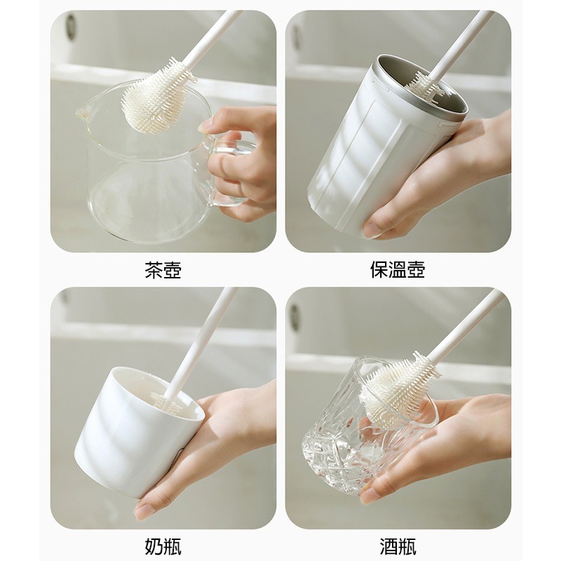 (當日出貨)矽膠杯刷 奶瓶刷 可替換杯刷 杯刷 洗杯刷 瓶刷 清潔刷 長柄刷 保溫杯刷 水壺刷 水瓶刷(A212)-細節圖5