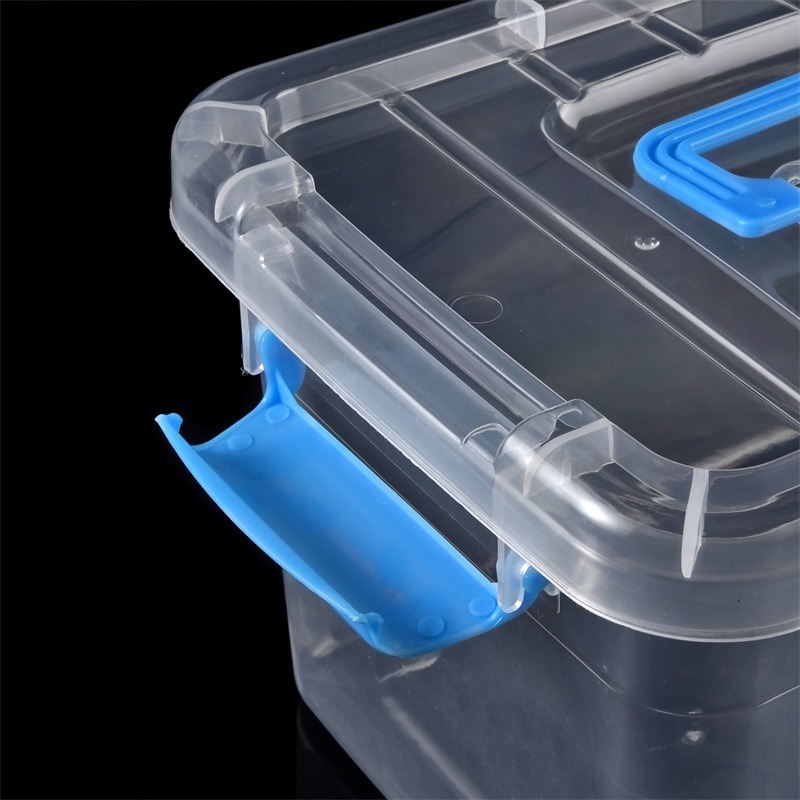 (當日出貨)透明手提收納箱 手提收納盒 透明收納箱 手提收納箱 收納盒 透明收納盒 收提收納盒 收納盒(A215)-細節圖2