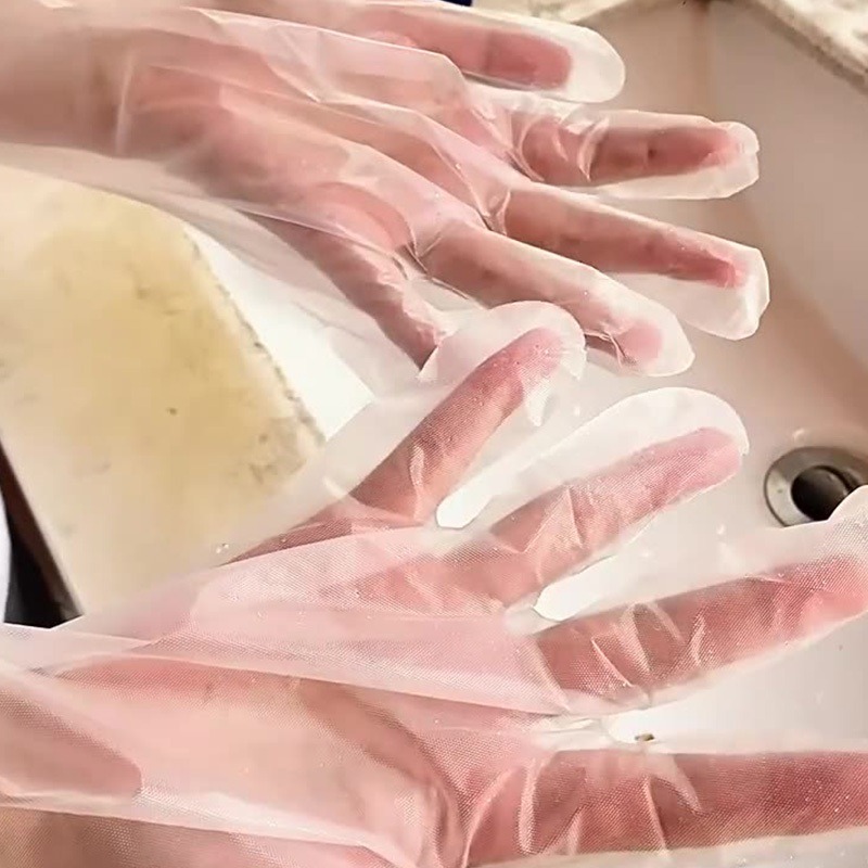 (當日出貨)10入(5雙)家務手套 一次性手套 CPE手套 長臂手套 束口防滑 廚房手套 家用手套 清潔手套(A216)-細節圖2