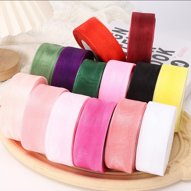 (當日出貨) 雪紗緞帶 織帶 紗質緞帶 花束緞帶 雪紡 禮物包裝 禮品包裝 花束包裝 絲帶 花藝包裝 裝飾(A219)-細節圖7