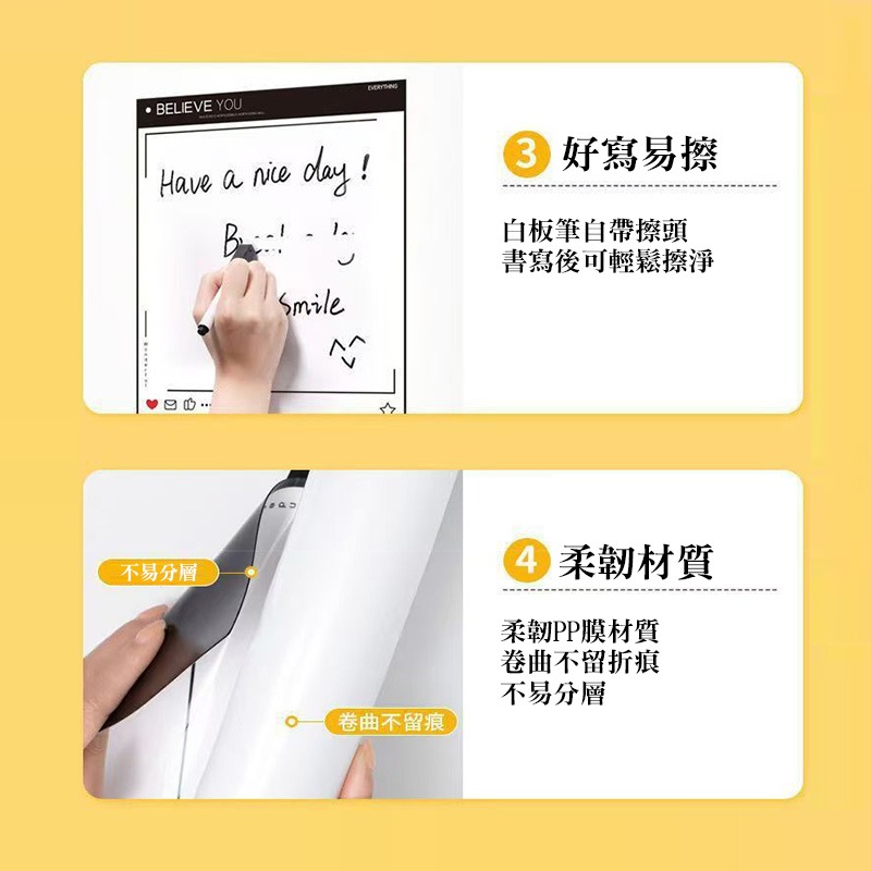 磁吸留言板 冰箱留言板 磁性記事板 家用備忘板 可擦寫白板 留言板(A256)-細節圖5