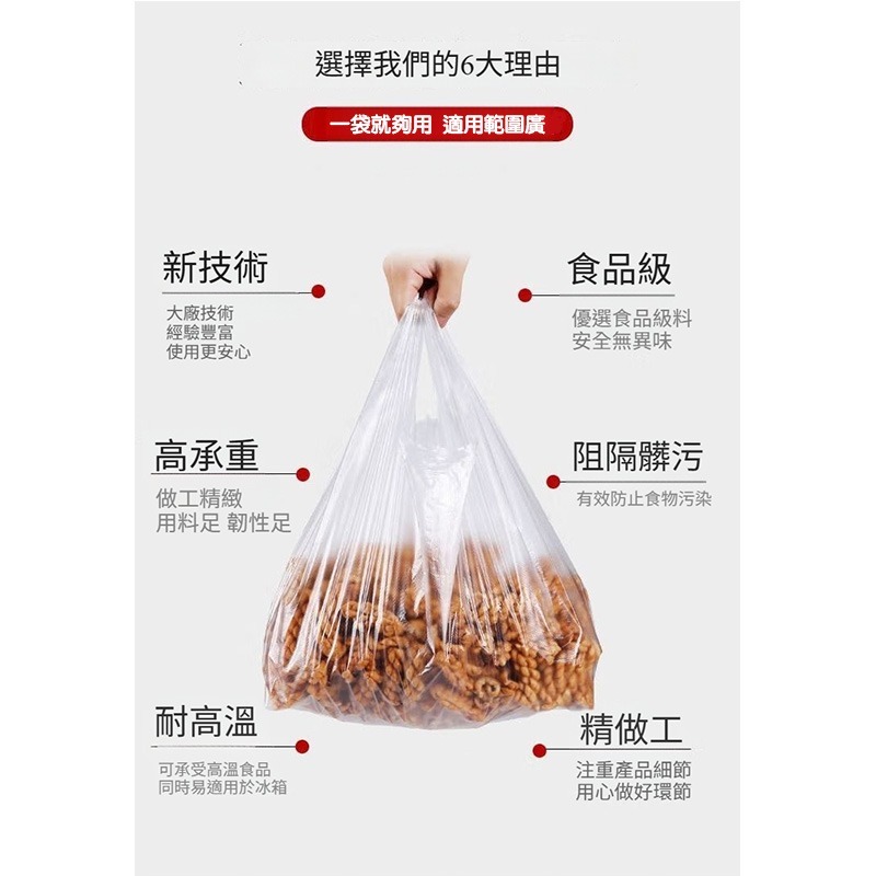 塑膠袋 加厚提袋 手提購物袋 食品包裝袋 一次性塑膠袋 外帶袋 打包袋 超市袋 批發零售用袋(A276)-細節圖2
