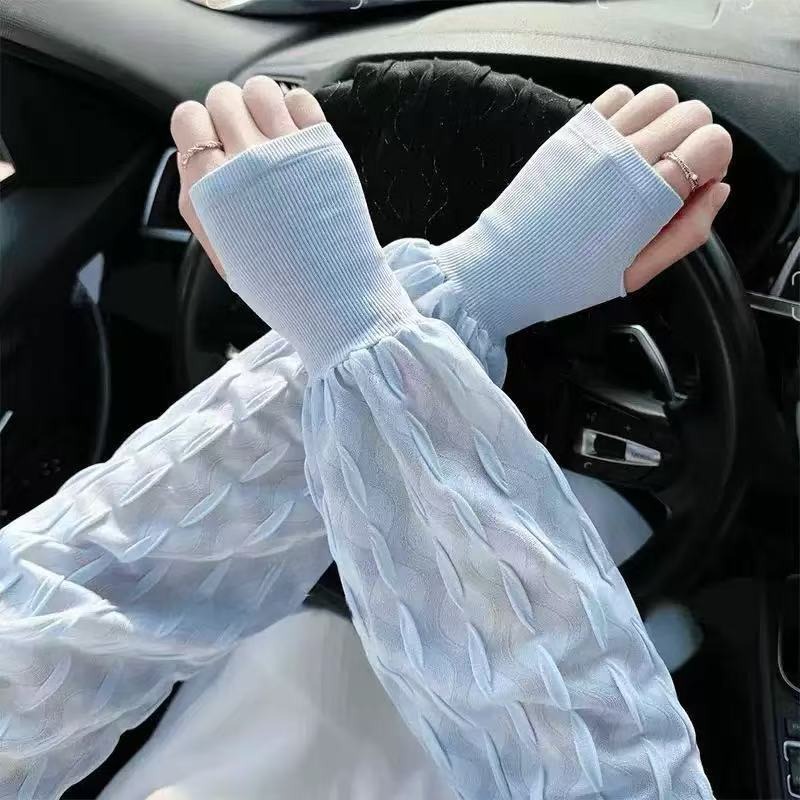 袖套 冰絲袖套 涼感袖套 防紫外線手套 戶外騎車袖套 運動防曬袖套 男女通用防曬手套(A287)-規格圖7