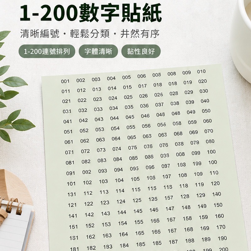 數字貼 方形數字貼 數字貼紙 數字標籤貼 編號貼紙 防水數字貼 分類標示貼 數字索引貼 文具貼紙(A292)-細節圖2