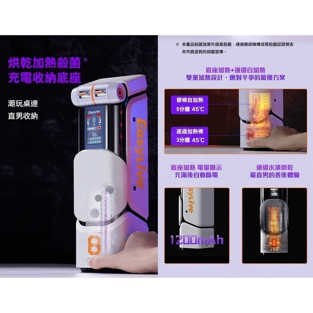 Easy Live NO.8 機甲 電動飛機杯 飛機杯 自慰器男用 自動飛機杯 飛機杯電動 情趣用品男用 男性情趣用品-細節圖5