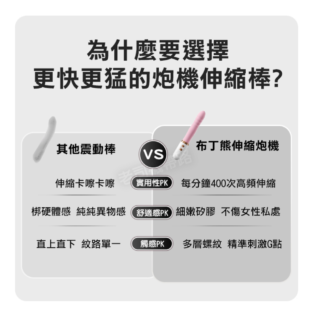 【台灣現貨】布丁熊 砲機 伸縮 電動按摩棒 自慰棒 按摩棒 情趣按摩棒 情趣玩具 陽具 肉棒 電動 情趣用品 成人玩具-細節圖3