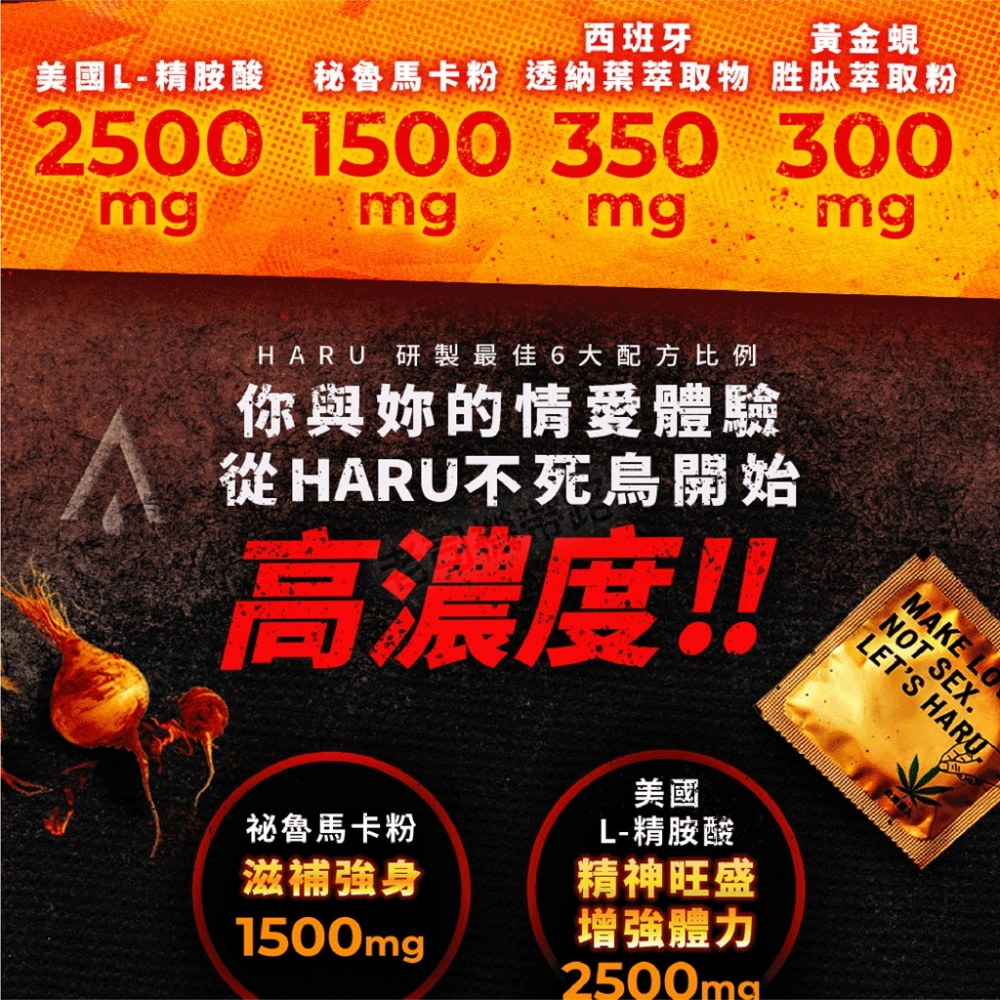 【台灣現貨】HARU BOOST 不死鳥 精胺酸 活力粉包 7.5g (柑橘風味) 運動補給 精氨酸 馬卡 機能性 男用-細節圖3