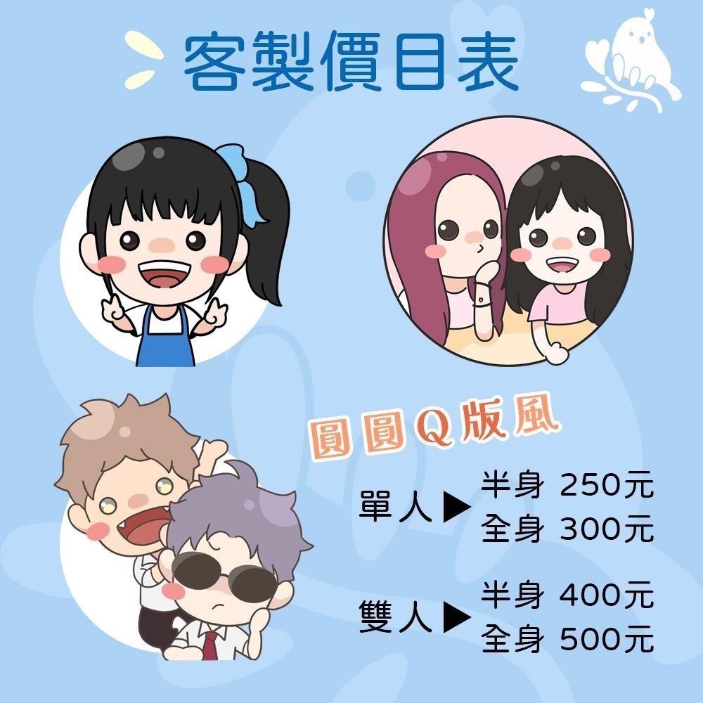 【奶茶鳥文創】客製化 電繪 人像 似顏繪 Q版 可愛 插畫 委託-細節圖2