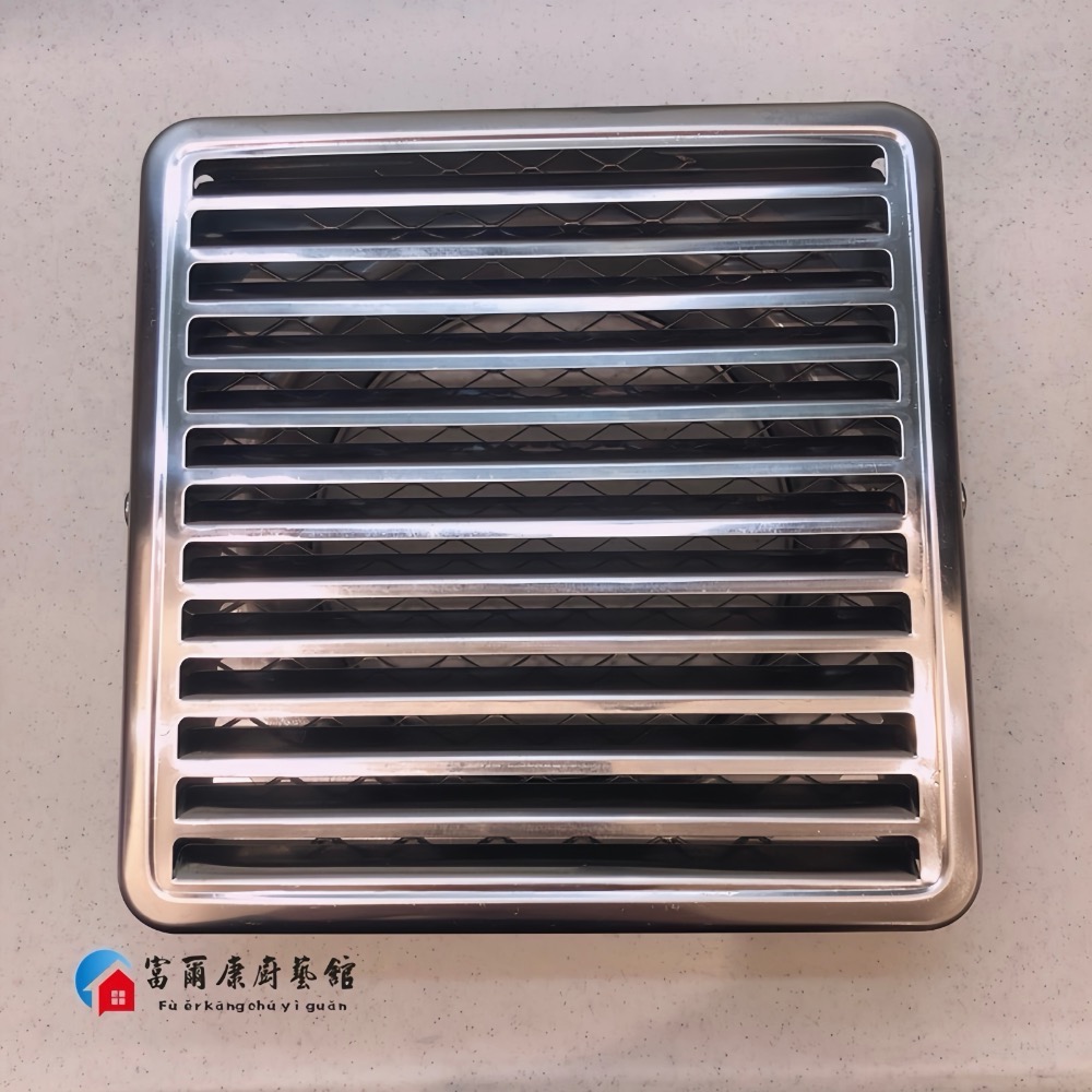 【富爾康】台灣製造•4＂ 5＂ 6＂四角平面不銹鋼外氣口小可愛平面外氣罩方型排煙罩不銹鋼通氣罩換氣口換氣罩小金剛-細節圖4