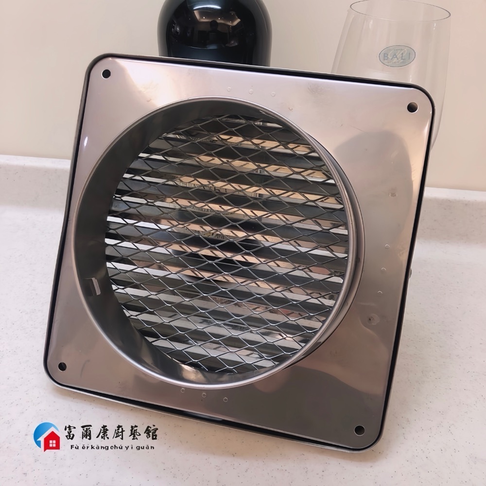 【富爾康】台灣製造•4＂ 5＂ 6＂四角平面不銹鋼外氣口小可愛平面外氣罩方型排煙罩不銹鋼通氣罩換氣口換氣罩小金剛-細節圖5