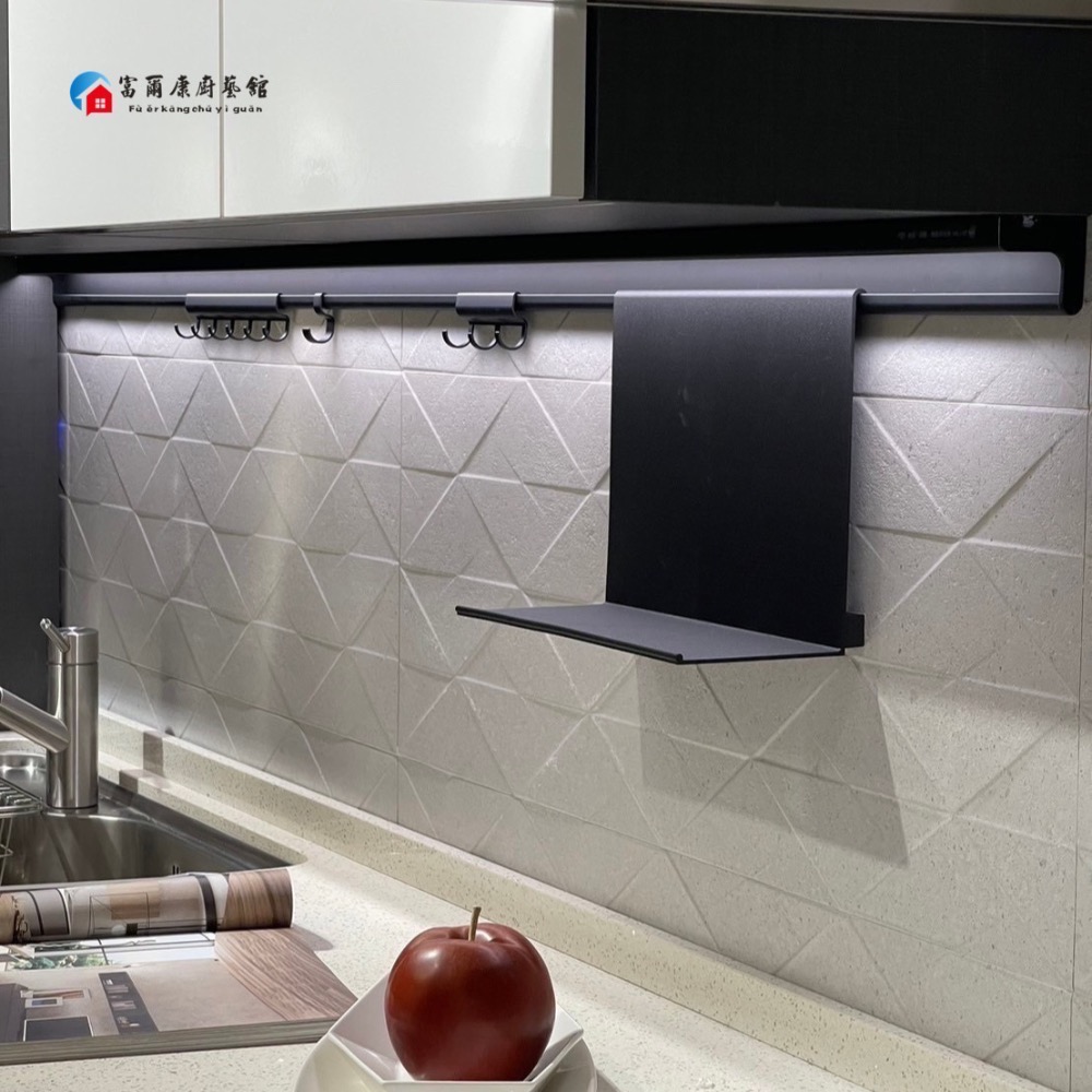 ￼【富爾康】客製化黑色易力勾軌道燈廚房掛件掛鉤吊桿鋁條飾條S鉤廚房配件含LED燈-細節圖6