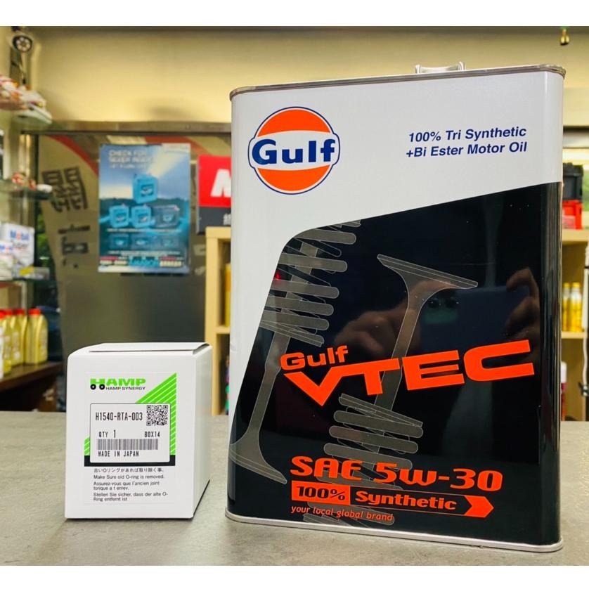 本田對應【超取免運 x全保養】海灣 5W30 VTEC Gulf 多元酯 全日製品 HAMP 原廠 高流量級機油芯-細節圖2