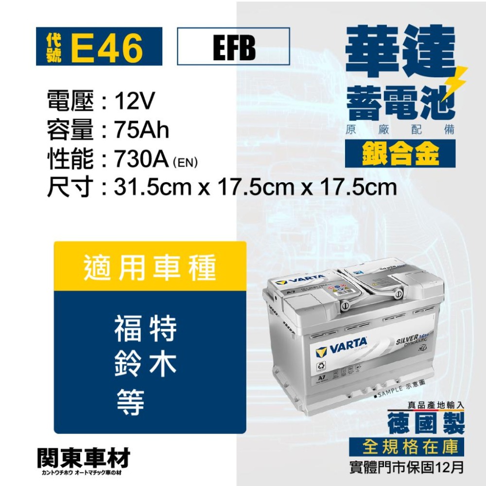 全歐規電池 德國製 華達 AGM 銀合金 VARTA 70 75 80 95 Ah 電瓶 EFB電瓶 非韓製 汽車 電瓶-細節圖3