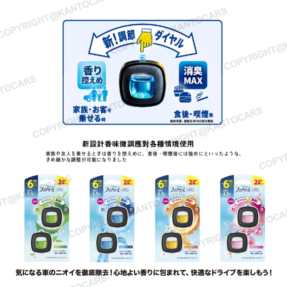附發票🔥日本直送 P&G 風倍清 汽車出風口香氛 Febreze 車用芳香劑 汽車芳香劑 冷氣芳香劑 車用除臭 關東車-細節圖2