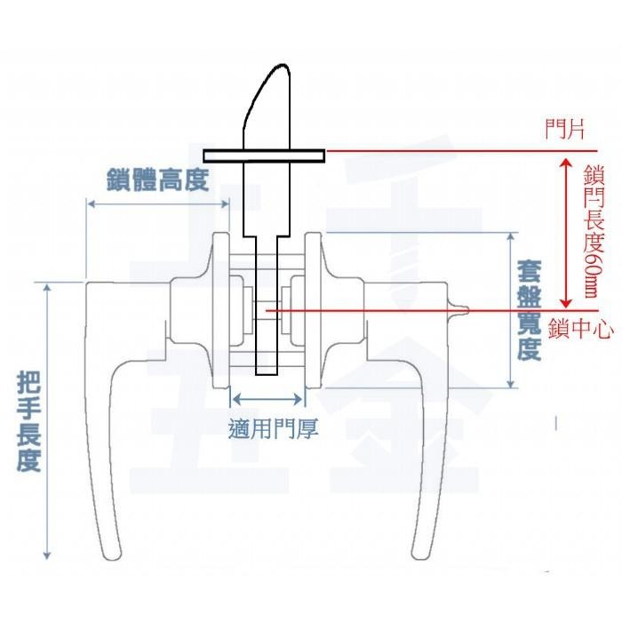 【FAULTLESS 加安】門鎖 水平鎖 磨砂銀 LF603 LF603U LF603T 防火門鎖 防火級 通道鎖-細節圖6