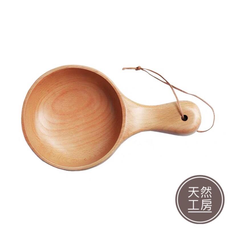 木碗 沙拉碗 泡菜碗 泡麵碗 手柄碗 木水瓢 手柄木碗 櫸木碗 木頭碗 原木碗 木碗批發 餐具批發 雷射雕刻 天然工房-細節圖2