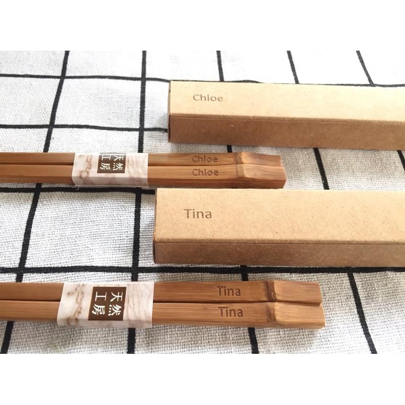 客製雕刻 婚禮小物 喜筷 囍筷 送客禮 禮贈品 紀念品 業務贈禮 畢業禮物 竹節筷 手工筷 竹筷 木筷 天然工房-細節圖5