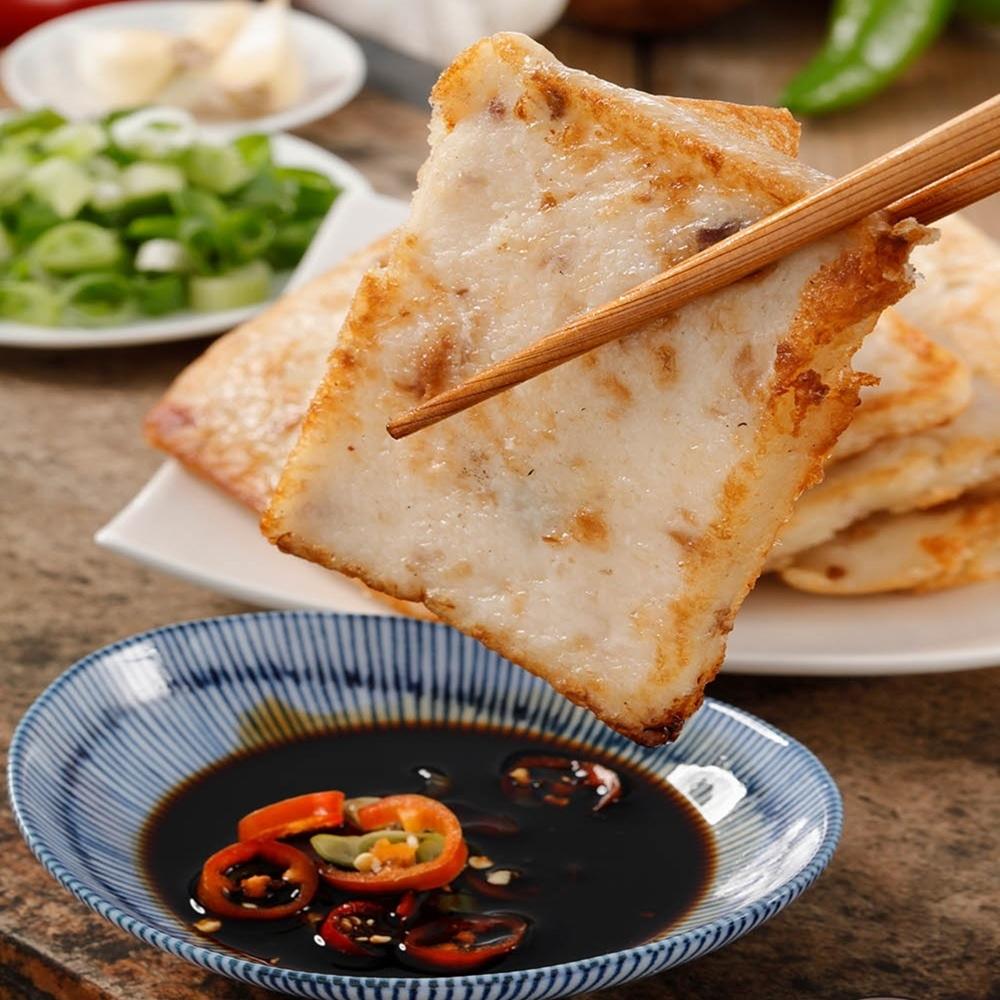 華得水產 古早蘿蔔糕12片+經典蔥抓餅10片+東港手工高麗菜豬肉水餃1包-細節圖3