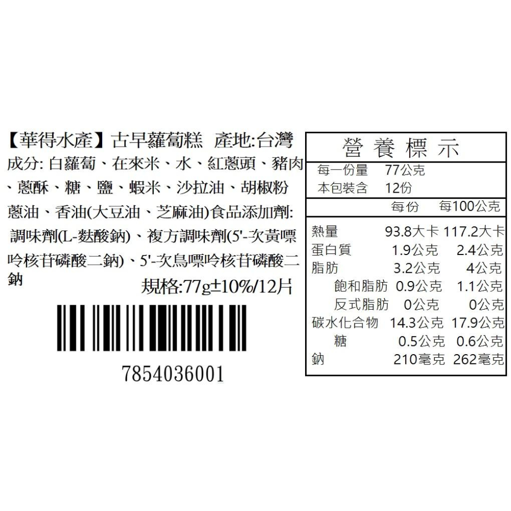 華得水產 古早蘿蔔糕12片+經典蔥抓餅10片+東港手工高麗菜豬肉水餃1包-細節圖5