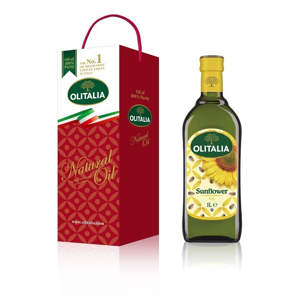 Olitalia 奧利塔頂級葵花油禮盒(1000mlx1瓶/2瓶)最適合台灣人的大火快炒烹調方式 耐高溫-細節圖2