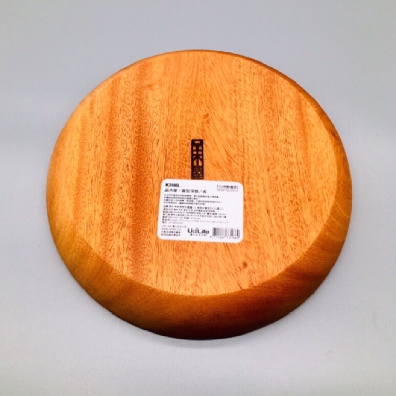 品木屋 圓型深盤 大 K3186L 生活大師 木質餐盤 木質餐具 原木餐具 原木木盤 木碟 木質餐盤-細節圖2