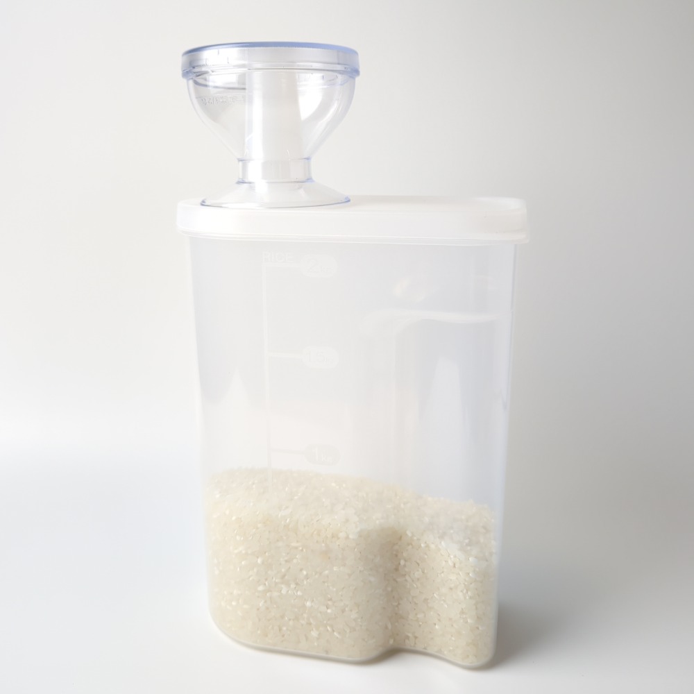 日本 INOMATA 漏斗量杯蓋米桶｜廚房收納 米罐 米缸 量米杯-細節圖6