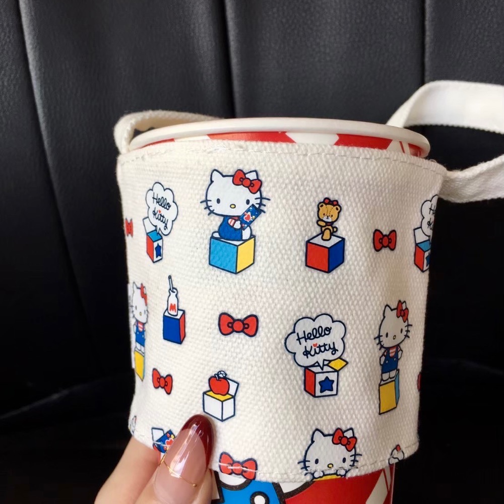 🌟現貨🐱❤️限量❤️正版授權❤️快速出貨Hello Kitty🐱✨雙面✨萌萌杯套提袋 飲料提袋🧋🥤-細節圖3