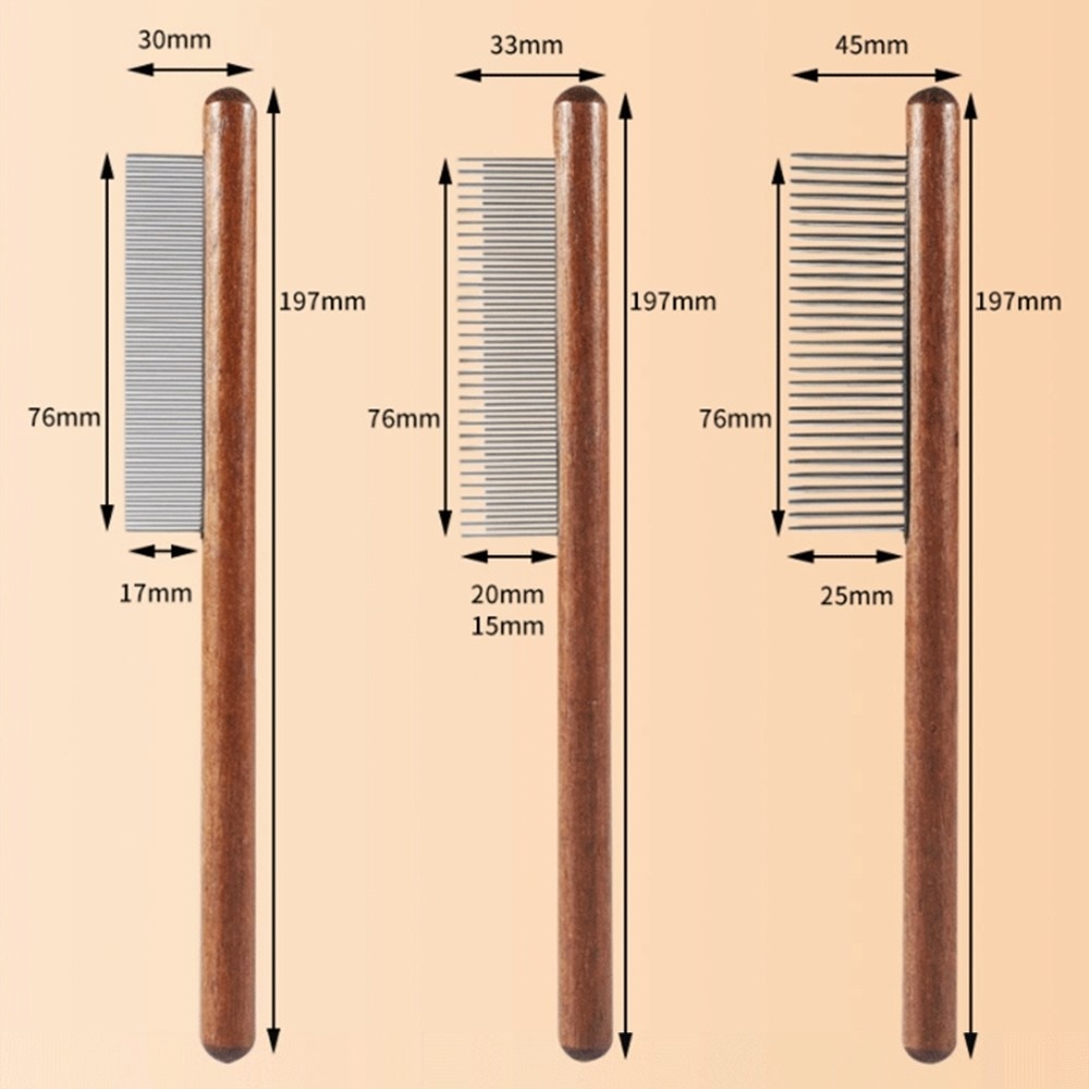 實木不鏽鋼寵物除毛梳｜彤夫人生活百貨-細節圖7