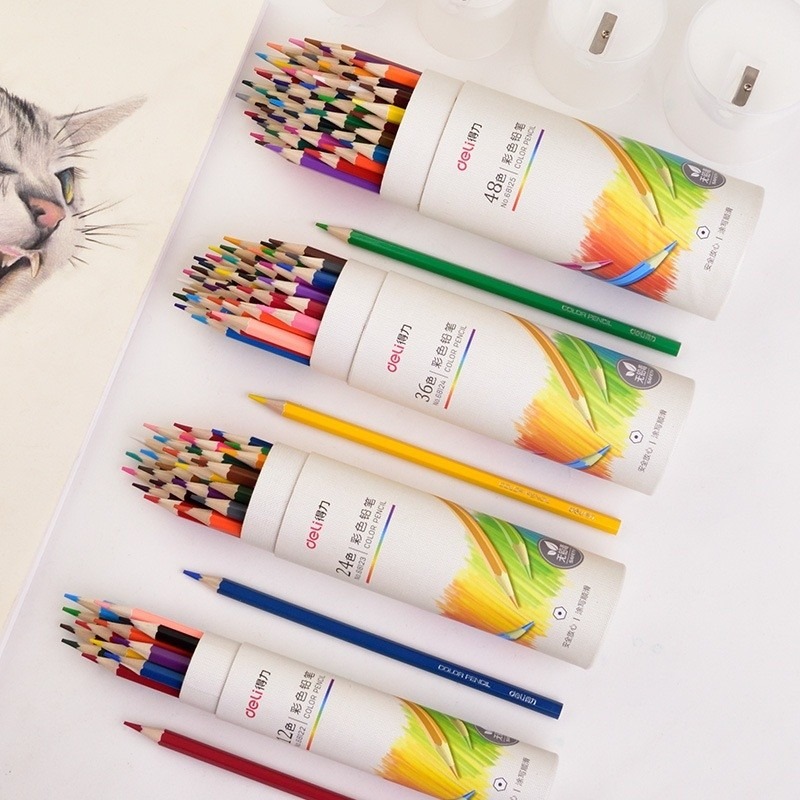 台灣現貨! 得力彩色鉛筆 色鉛筆 24色 繪畫鉛筆 手繪鉛筆 多色鉛筆 文具用品｜彤夫人生活百貨-細節圖6