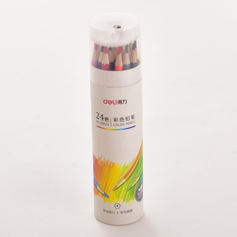 台灣現貨! 得力彩色鉛筆 色鉛筆 24色 繪畫鉛筆 手繪鉛筆 多色鉛筆 文具用品｜彤夫人生活百貨-細節圖7