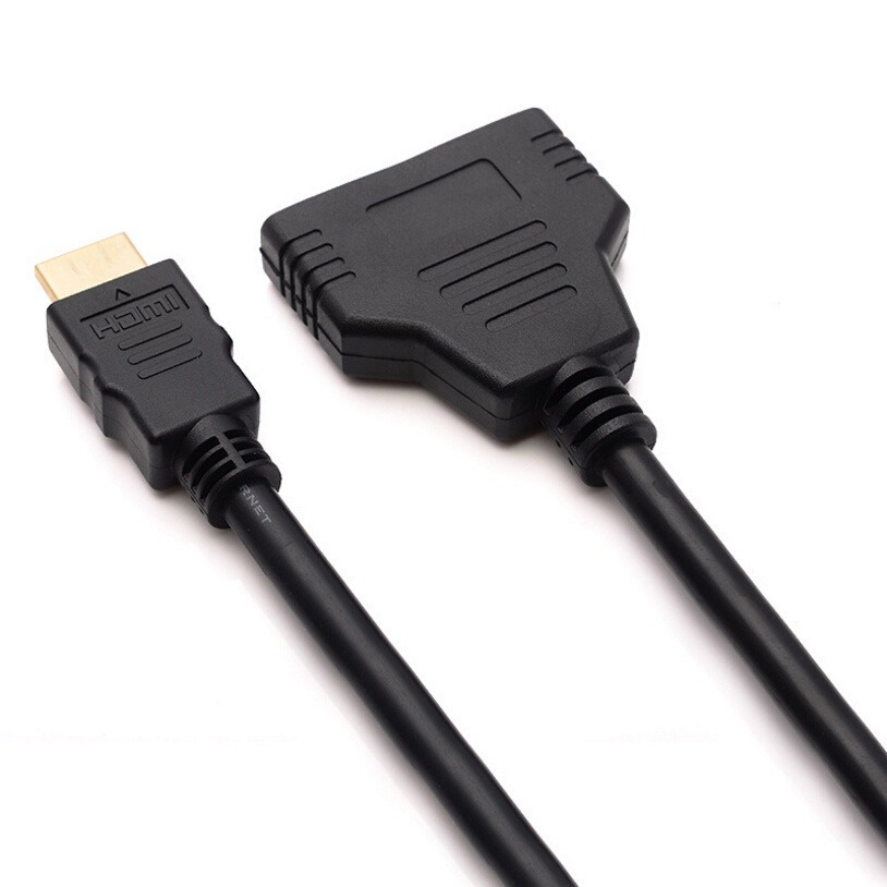 HDMI豬尾巴 HDMI 投影機電視螢幕分配器 1進2出 HDMI轉接頭 一分二 高清線 HDMI分線 分配器-細節圖9