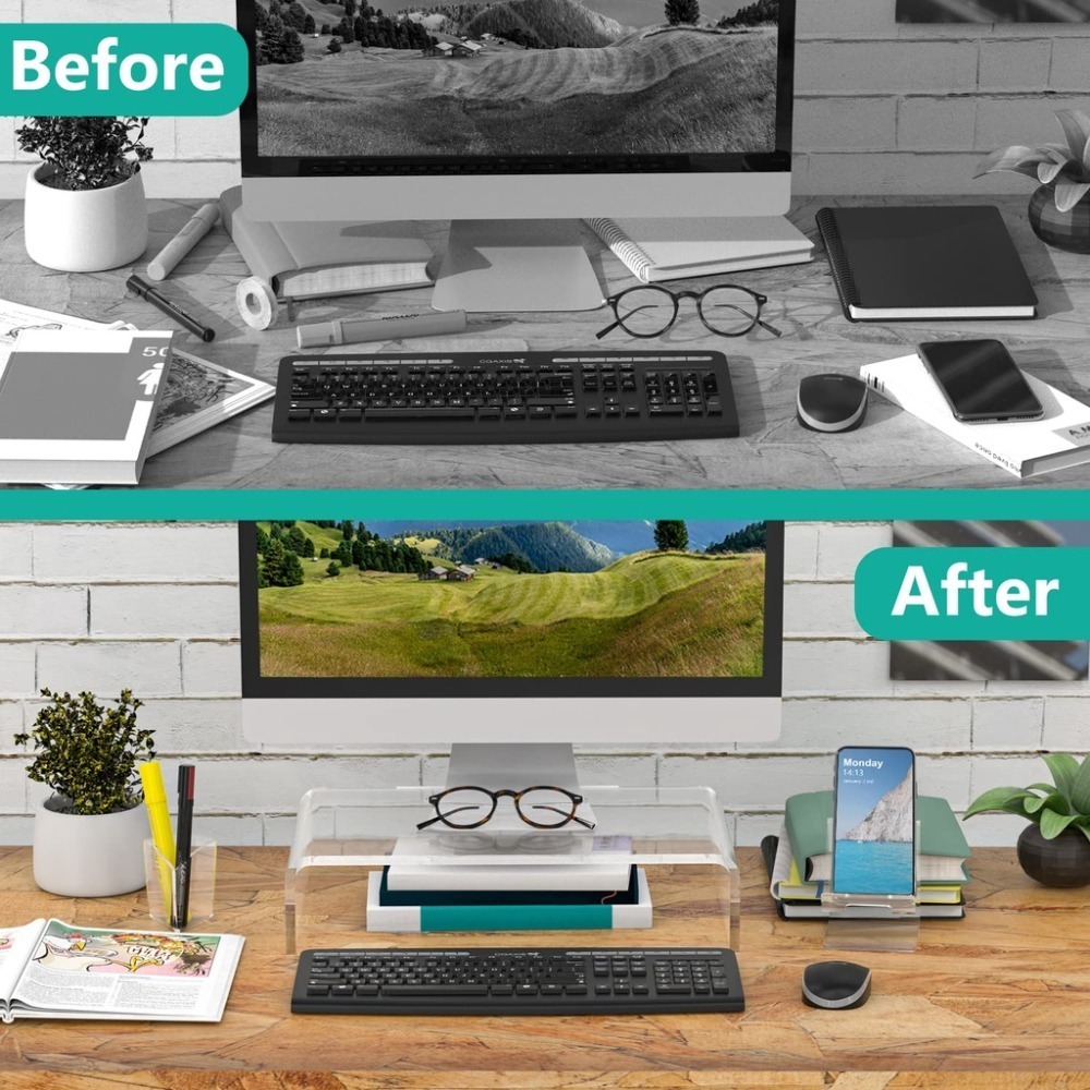 壓克力增高架 透明質感 電腦螢幕架 壓克力螢幕架 壓克力ㄇ型架  壓克力展示架 桌上螢幕架 螢幕架 壓克力架 透明ㄇ型架-細節圖7