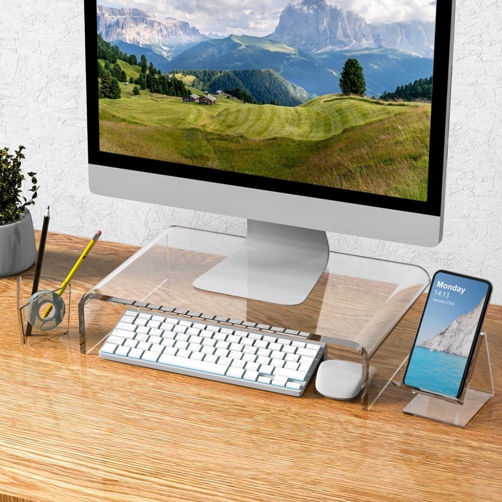 壓克力增高架 透明質感 電腦螢幕架 壓克力螢幕架 壓克力ㄇ型架  壓克力展示架 桌上螢幕架 螢幕架 壓克力架 透明ㄇ型架-細節圖8