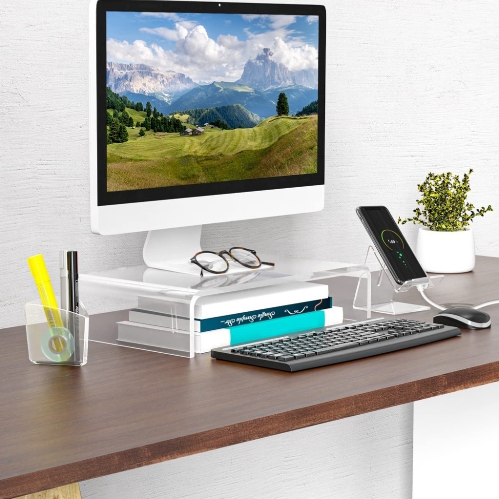 壓克力增高架 透明質感 電腦螢幕架 壓克力螢幕架 壓克力ㄇ型架  壓克力展示架 桌上螢幕架 螢幕架 壓克力架 透明ㄇ型架-細節圖9