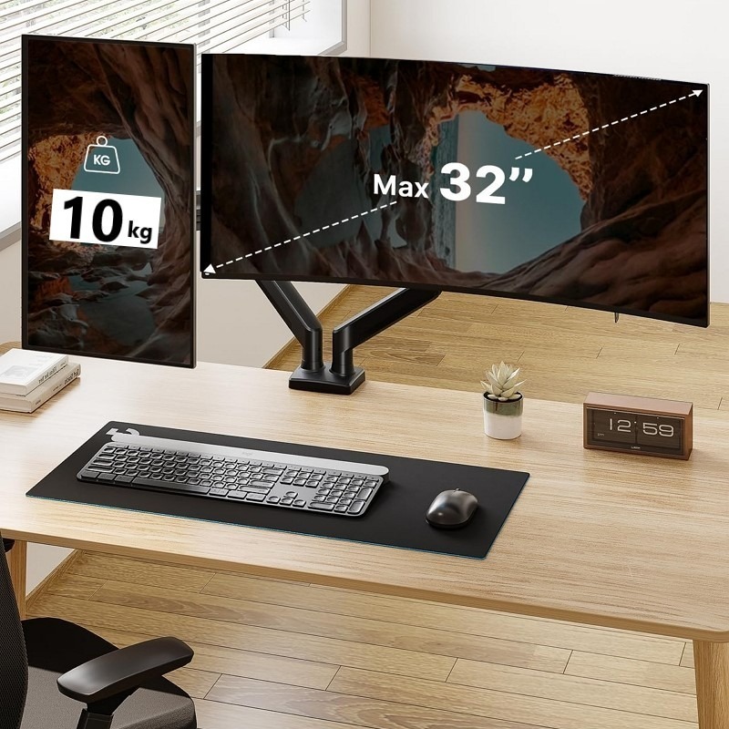 螢幕支架 氣壓式 雙螢幕支架 支援32吋 雙螢幕架 螢幕伸縮懸掛支架 電腦螢幕支架 螢幕萬向支架 外銷品質挑戰全網最低價-細節圖6