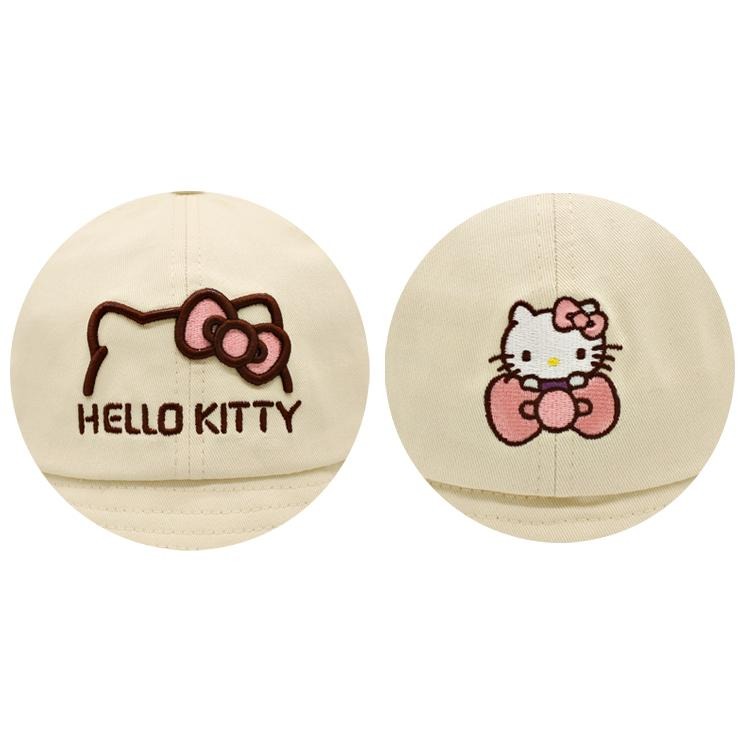 Hello Kitty 凱蒂貓, 親子漁夫帽, Hello Kitty櫻花立體刺繡圖樣卡其色 款-細節圖4