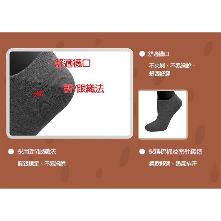 三合豐 ELF, 女性船襪/隱形襪, 精梳棉Y跟設計防脫落淺口 款-細節圖4
