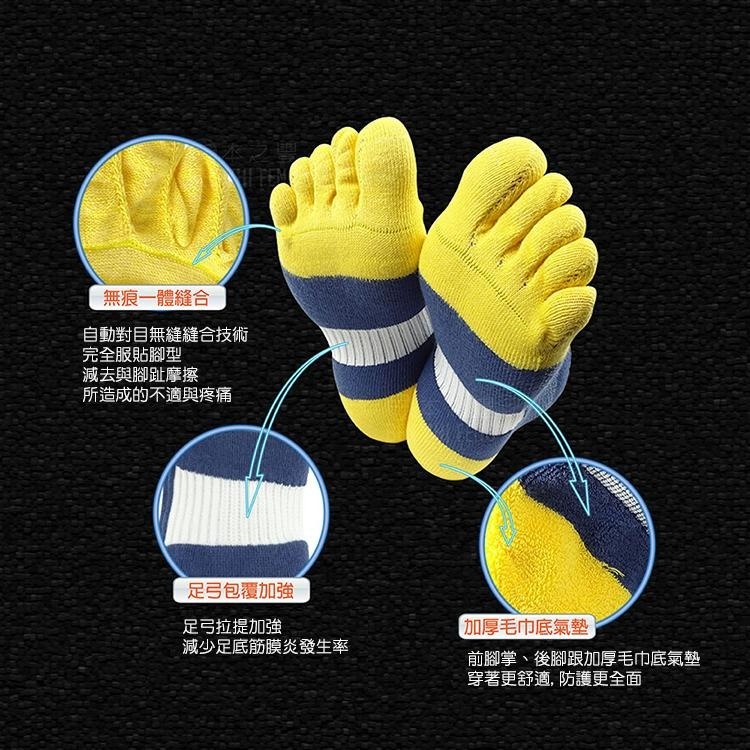 本之豐, MIT 五趾襪, 精梳棉毛巾底抗菌消臭腳趾無縫縫合(有加大尺碼) 款-細節圖6