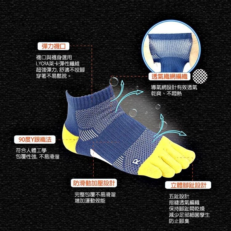 本之豐, MIT 五趾襪, 精梳棉毛巾底抗菌消臭腳趾無縫縫合(有加大尺碼) 款-細節圖7