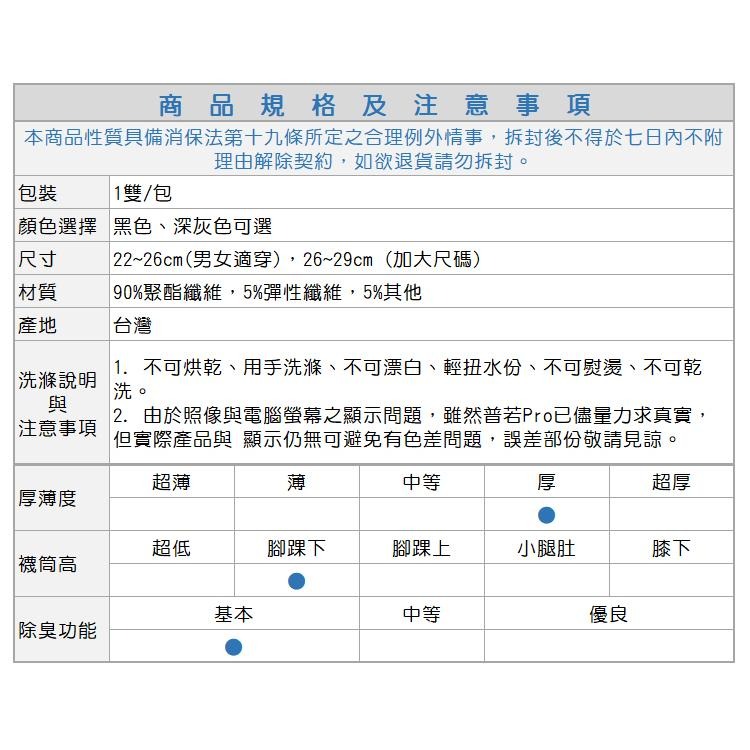 本之豐, MIT 船襪/運動船襪, 毛巾底素色經濟 款（有加大尺碼）-細節圖9