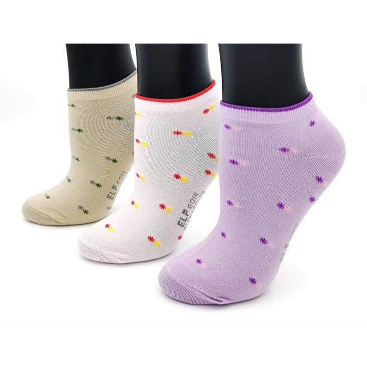 三合豐 ELF, 船襪, 精梳棉密針雪花淑女 款-細節圖3