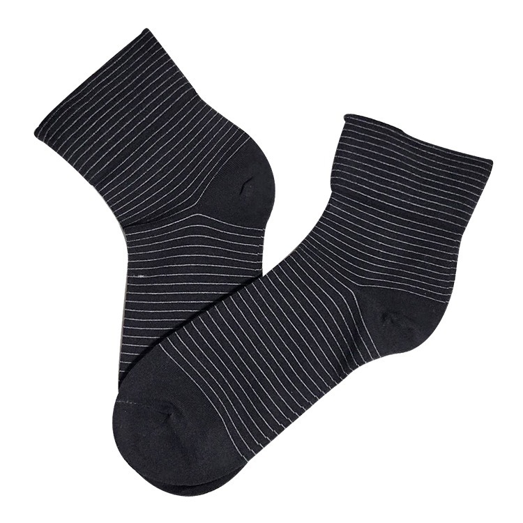 三合豐 ELF, 男性休閒襪, 超寬口竹炭抗菌除臭橫紋 款-細節圖3