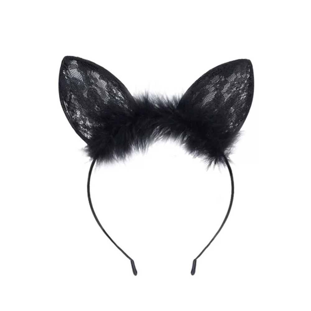 現貨□可愛貓耳 party必備□自拍必買 貓咪耳朵蕾絲髮箍 網紅髮飾 髮箍-細節圖3