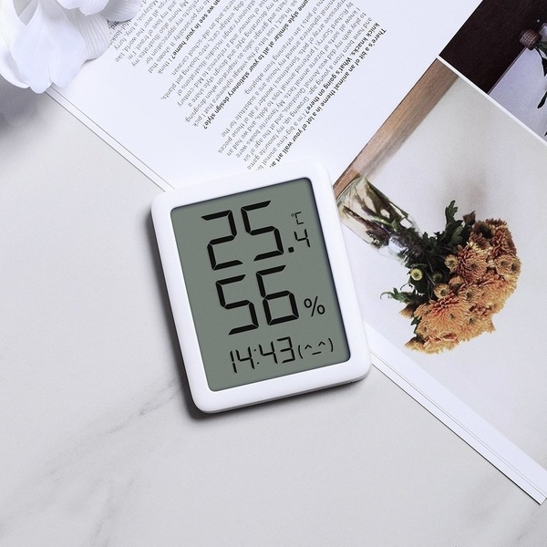 現貨 小米有品 秒秒測溫濕度計 LCD顯示 家用溫度計 溫濕度計 智慧家庭 時間顯示 電子時鐘 溫度計-細節圖5