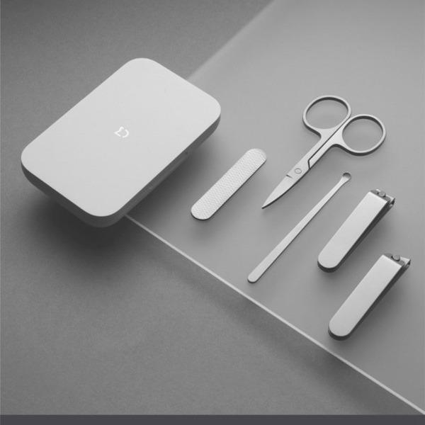 小米有品 指甲刀五件套 指甲剪 銼刀 掏耳勺 收納盒不銹鋼家用指甲刀-細節圖3