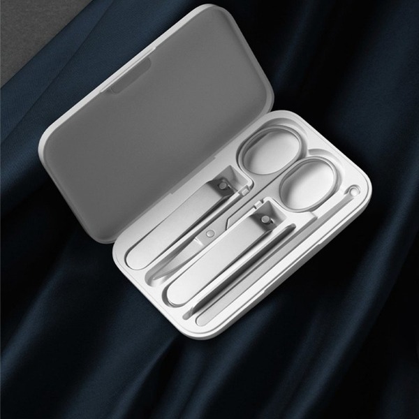 小米有品 指甲刀五件套 指甲剪 銼刀 掏耳勺 收納盒不銹鋼家用指甲刀-細節圖5